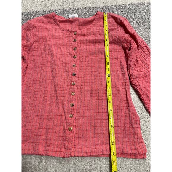 Habitat Cardigan Womens XS Peach Textured Abalone Shell Buttons 2307 Made in USA - Picture 3 of 8